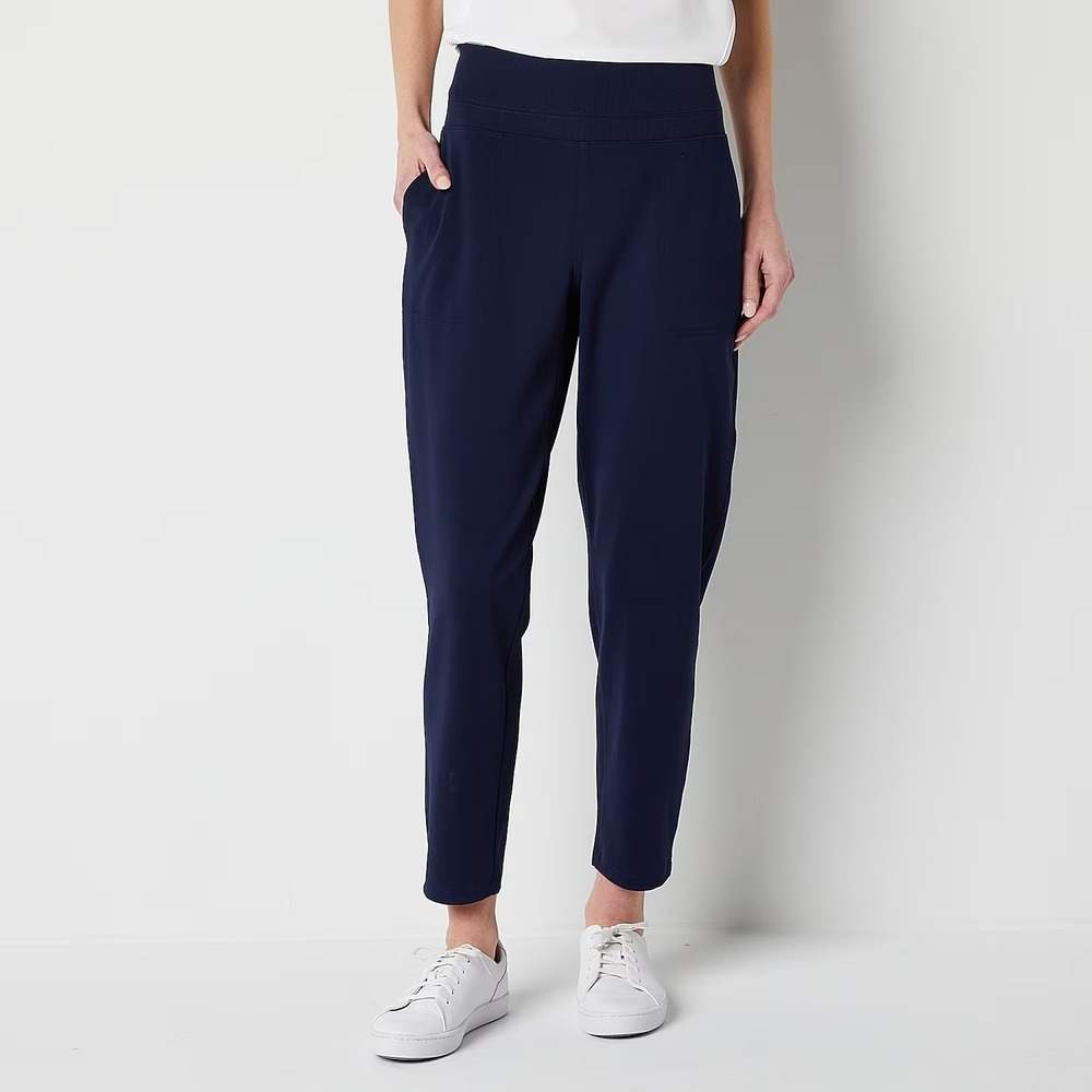MSRP $48 Stylus Womens M Navy Platoon Tapered High Rise Pull-On Pants